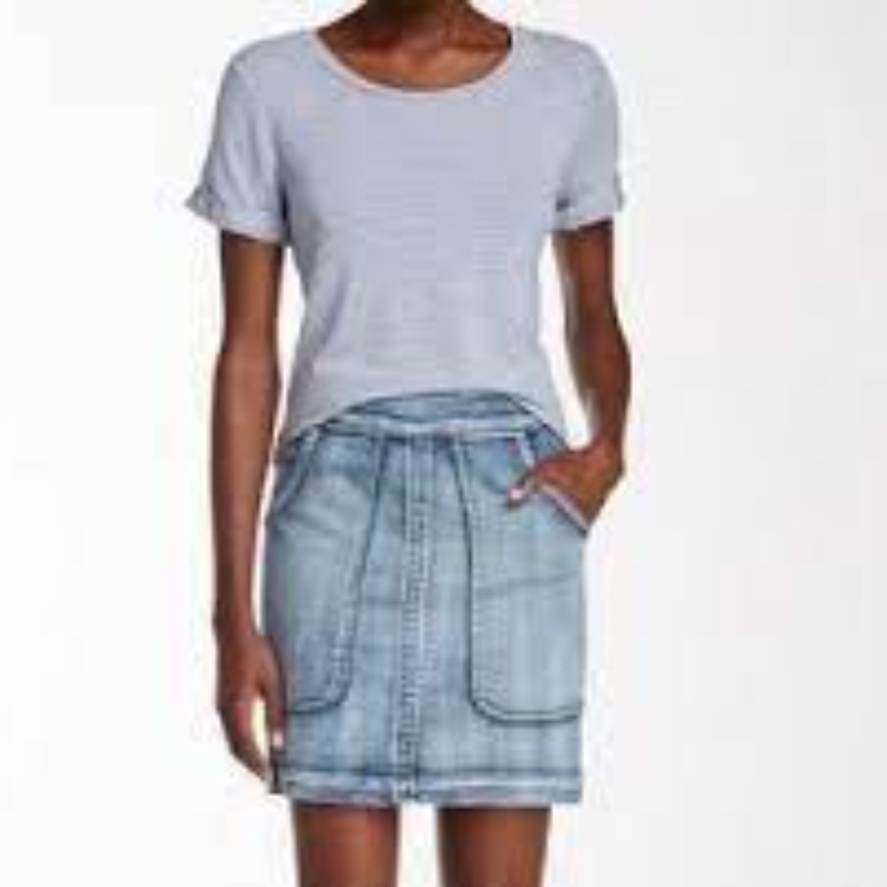 Harlowe & Graham Cargo Pocket High Waisted Denim Jean Skirt Sz XS